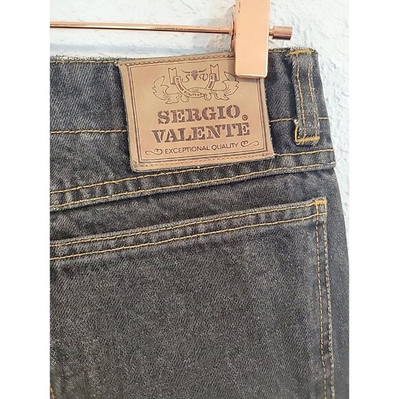 Vintage Sergio Valente Jeans Black Size 31 90's Y2K High Rise Straight Denim - Picture 4 of 6